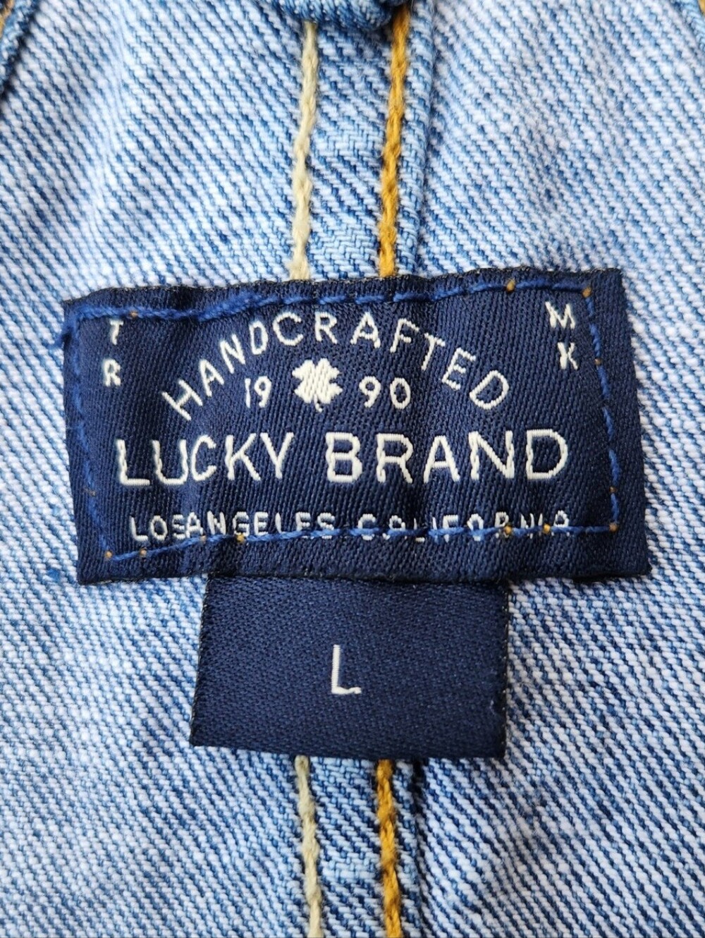 Lucky Brand Denim Overall Dress with Floral Embroidery - Picture 9 of 10